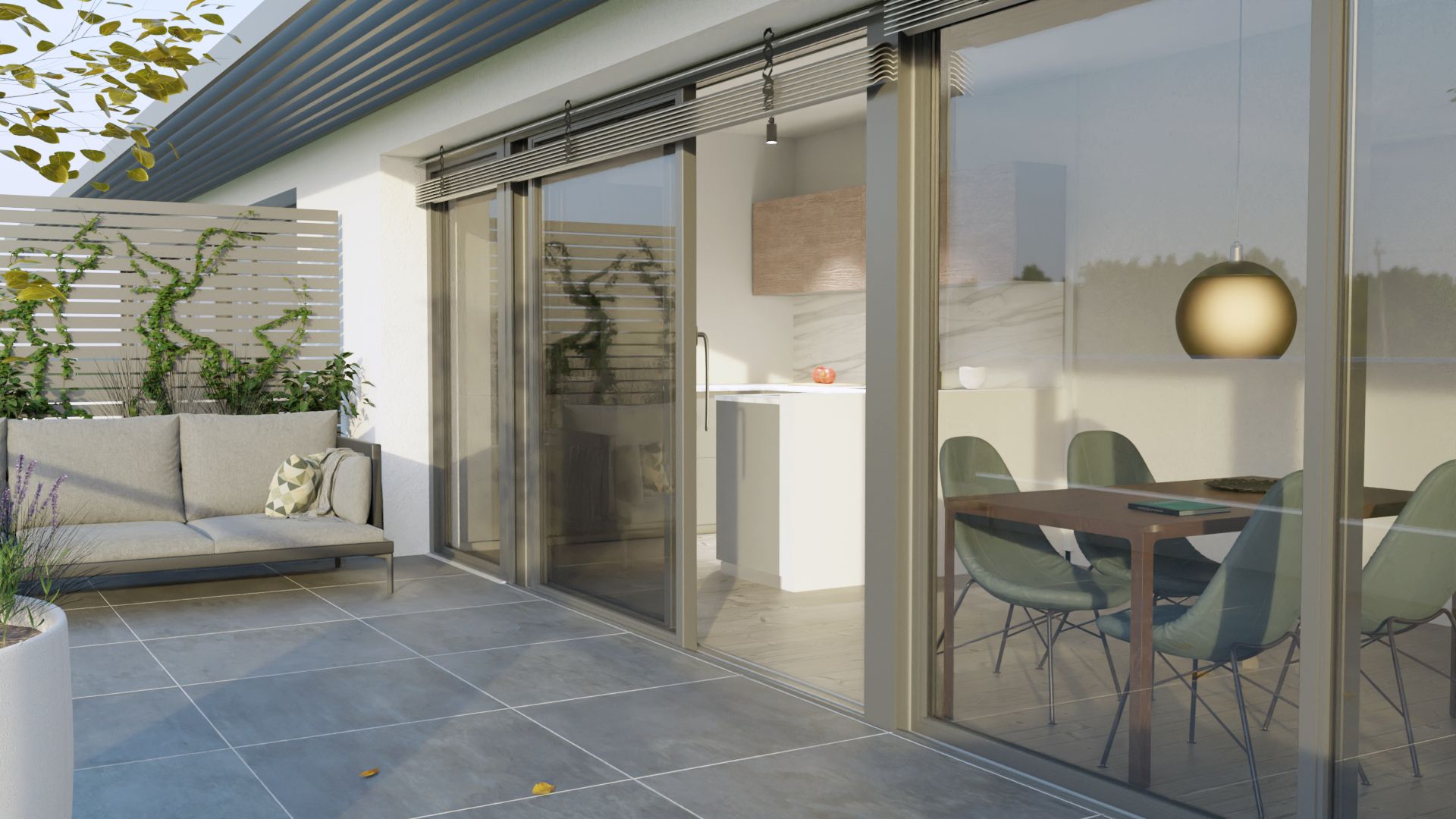 Terrasse mit Lounge-Bereich