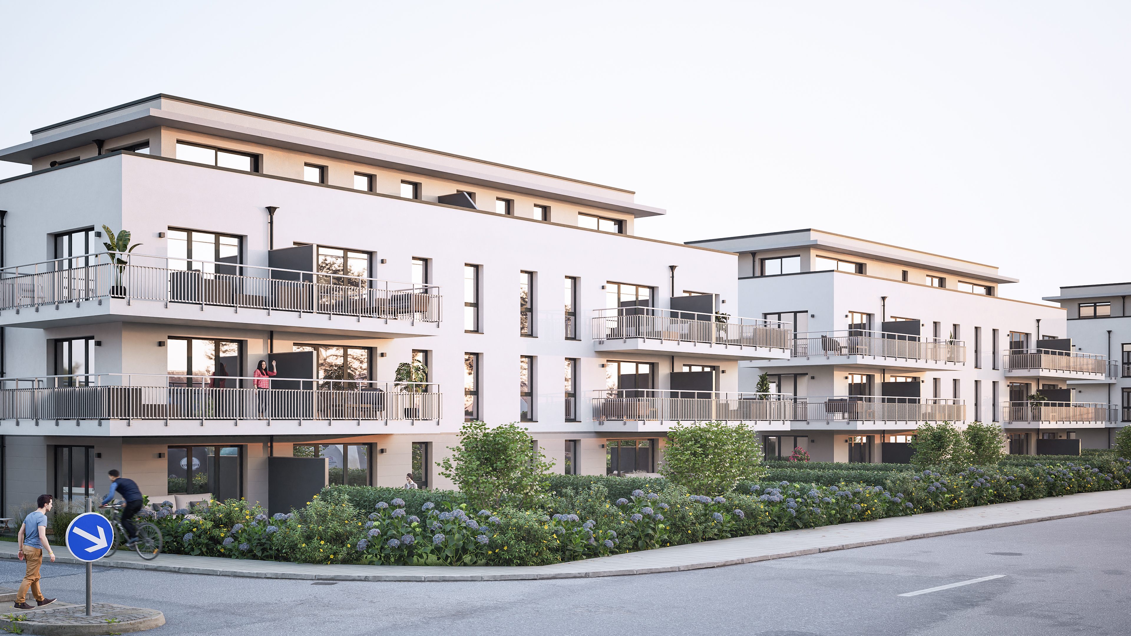 Straßenansicht mit Garten